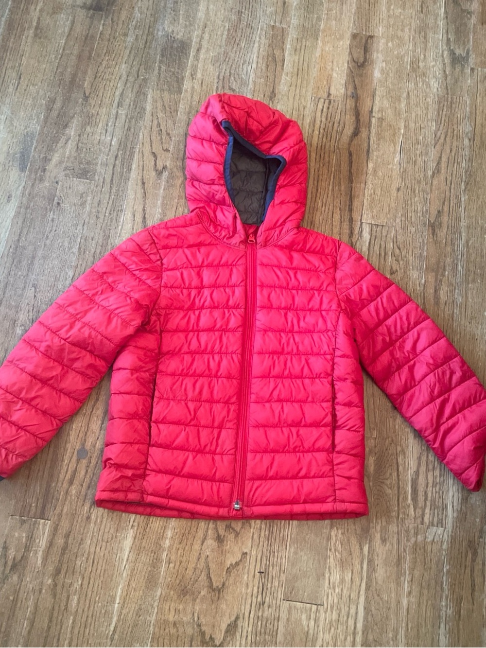 GAP Kids Bright Red Hooded Packable Puffer Jacket size small